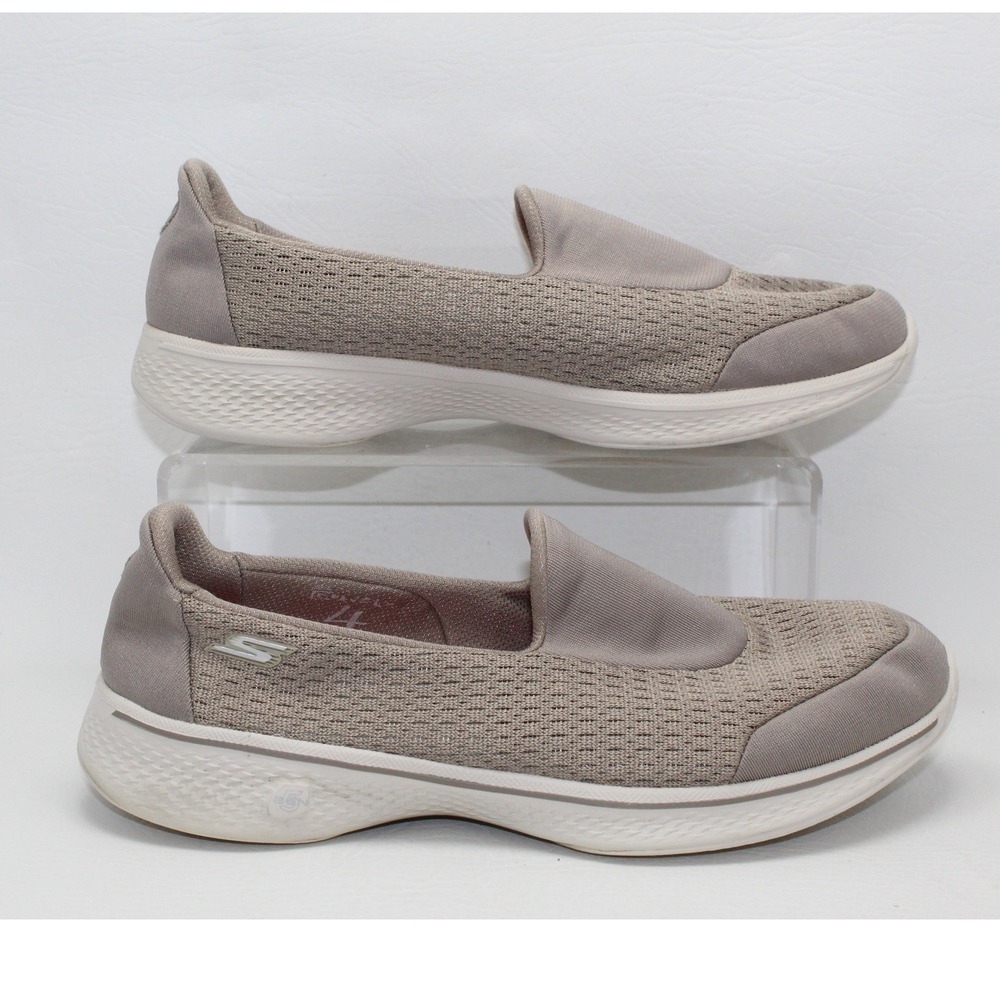 Skechers Go Walk 4 Taupe Slip On Sneakers Goga Max 14148 Womens 8.5